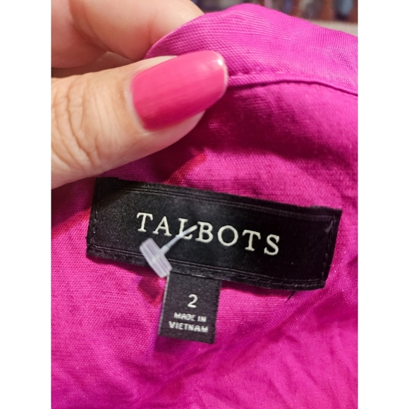 Talbots Hot Pink Metallic Sheen Utility Jacket - Picture 10 of 11
